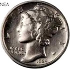 1924-S Mercury Dime ~ Borderline Uncirculated AU++ ~ 90% Silver — photo 1