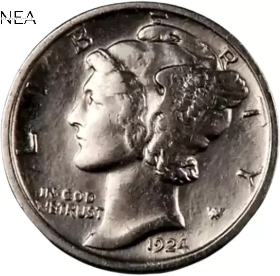 1924-S Mercury Dime ~ Borderline Uncirculated AU++ ~ 90% Silver