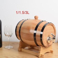1L/1.5L/3L Whiskey Barrel Wine Barrel,  with Faucet, Wine Keg Oak