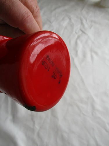 Vintage RED Enamelware Graniteware Long Handle Dipper/Ladle w/Spout Tea Coffee - Picture 6 of 7