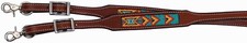 Buffalo Leather Turquoise Beaded Roping Reins