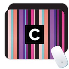Gift Mousepad : Stripes Modern Home Decor Black Pink Purple