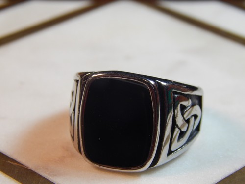 Men's NEW Stainless-Steel Ring Black Liquid, no Stone, Size 10.75, UK W, 18 gr - Picture 5 of 19