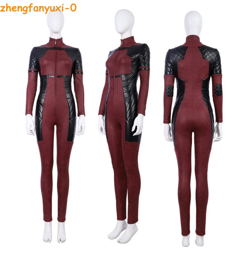 Lady Deadpool Cosplay Costume Jumpsuit Mask Shoes Wanda Wilson Outfit Halloween - Image 3 of 4