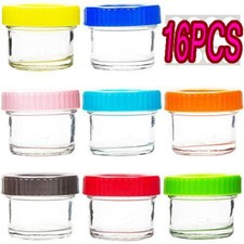 16 Pack 4oz Glass Baby Food Container Jars with Lids Stackable Baby Food Storage