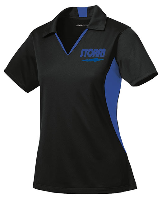 Storm Women's Mix Performance Polo Bowling Shirt DriFit Black Royal
