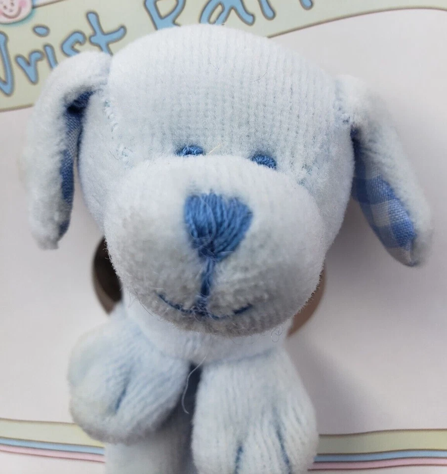 Sonajero de muñeca bebé azul entero perro cachorro bordado patas faciales suave de colección Foto 3 de 4