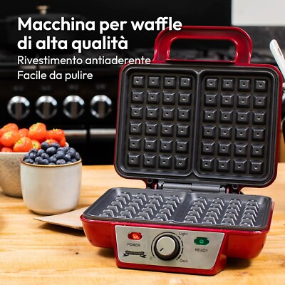 Macchina Per Waffle Gadgy | Piastre Antiaderenti 23x16,8 Cm | 1000W, Temperatura Regolabile | Per Waffle Belga Fatti In Casa - Foto 8