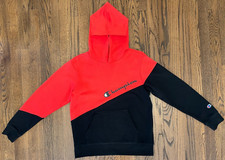 NWOT Champion Red Black Colorblock Hoodie -Size Large