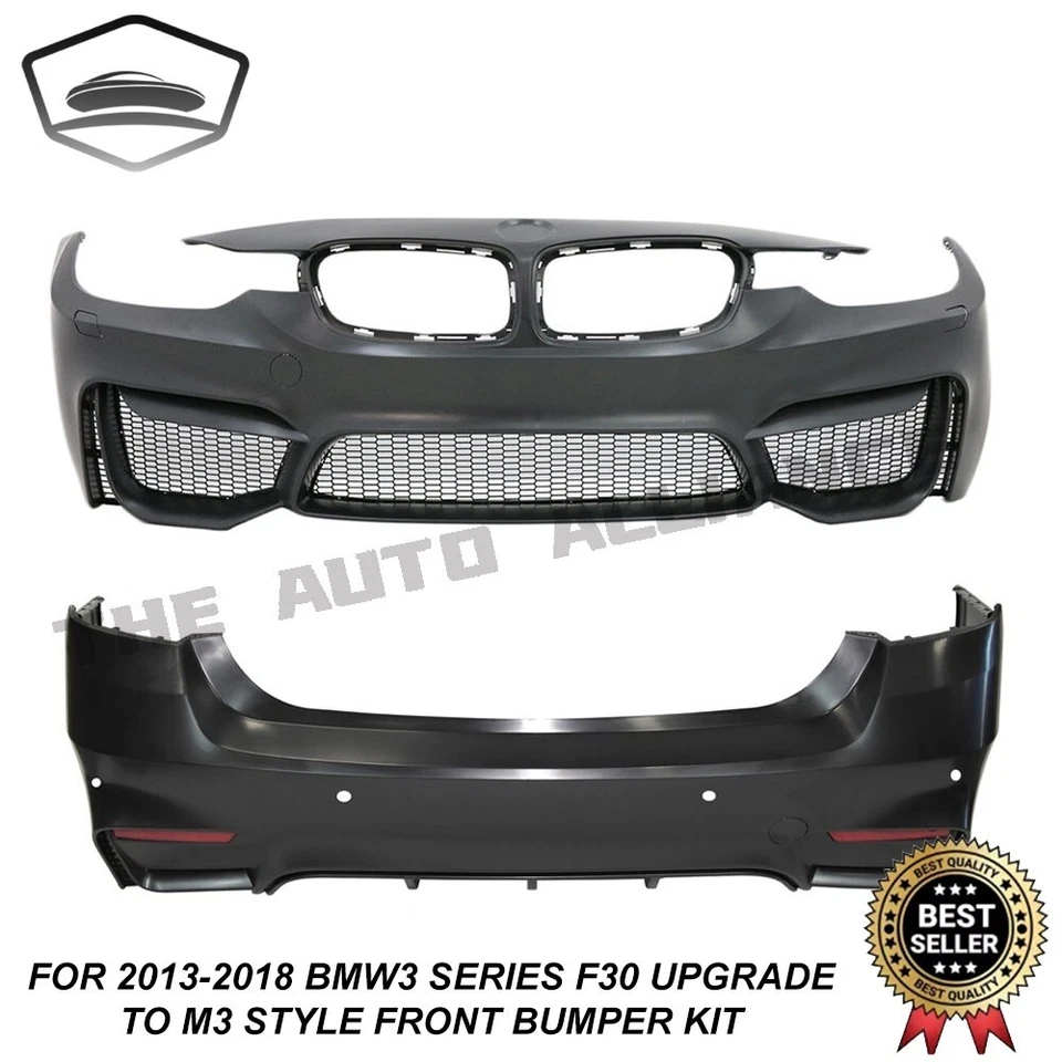 Fit 2013-2018 宝马 3 系列 F30 F35 330I 320I 升级到 M3 风格保险杠车身套件 — 第 3/4 张图片
