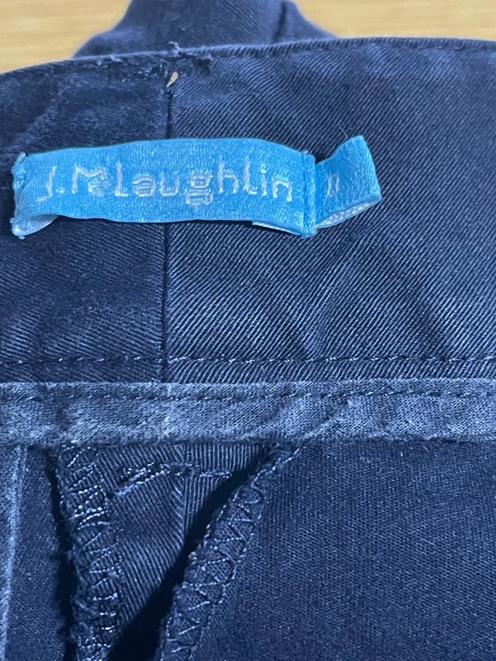 Pantalones cortos para mujer J.McLaughlin azul marino dobladillo festoneado mezcla de algodón talla 0 Foto 3 de 4