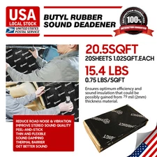 79 MIL 20.5 SQFT Car Sound Deadening Mat Butyl Rubber Automotive Sound Deadener