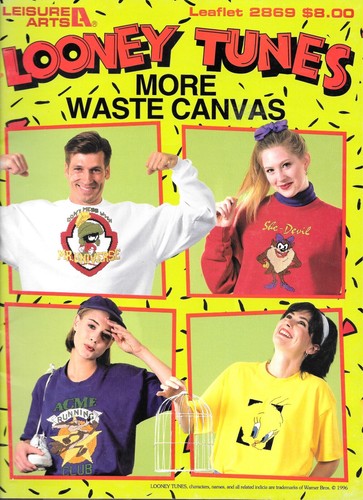 Lot of 3 Leisure Arts Leaflets Looney Tunes Characters Waste Canvas Plastic - Picture 3 of 19