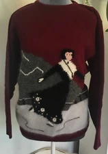Women’s Angora Sweater Ice Skater By Gitan Medium Made In Italy