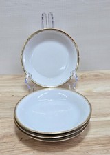Limoges Jean Pouyat France White with Gold Trim Berry Bowl Set of 4