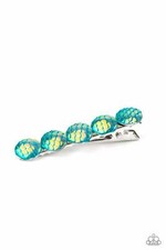 Paparazzi Hair Clip - Mesmerizingly Mermaid - blue- iridescent shine