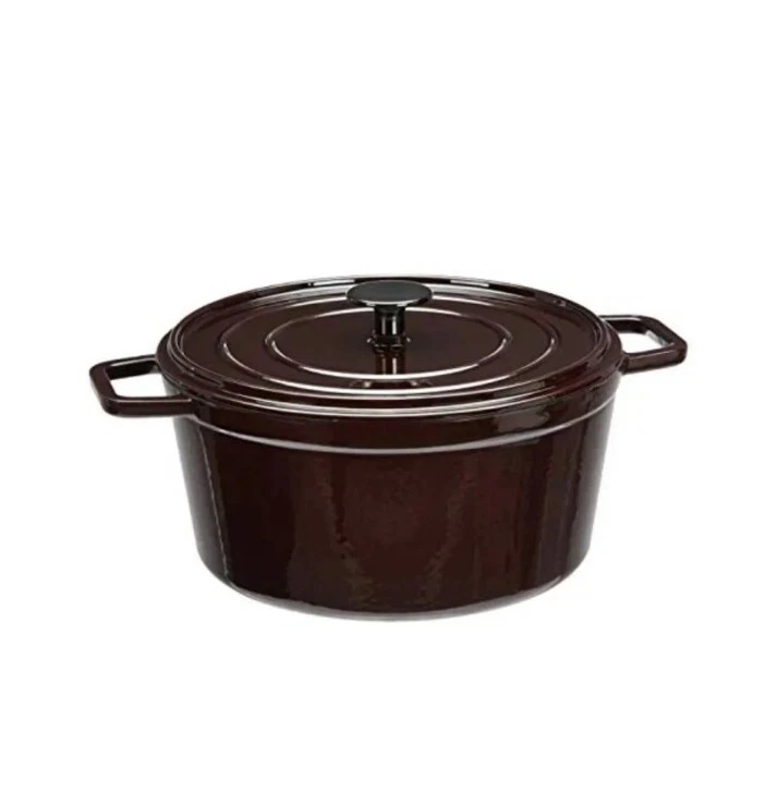 BASICS PREMIUM ENAMELLED CAST IRON DUTCH OVEN, 4.7 L - DEEP CRANBERRY.