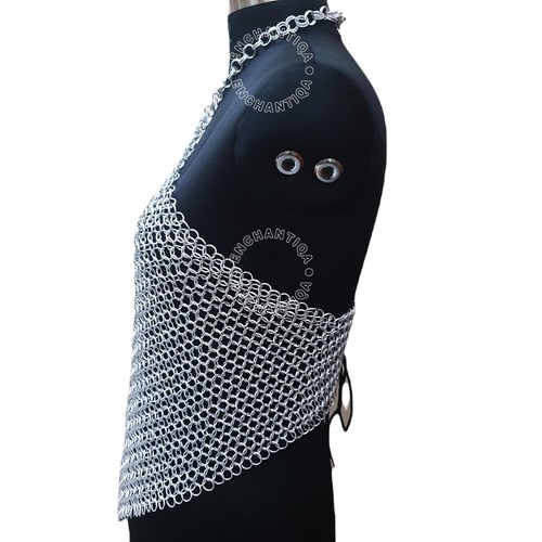 Chainmail Party Top, Chainmail Dress, Antique Aluminium Costume, Gift For Her - Picture 5 of 8