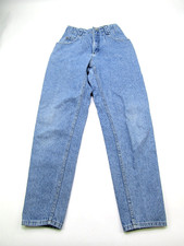 VTG Lee Denim Jeans Womens 8M Blue Mom High Rise Waisted Retro Logo 90s