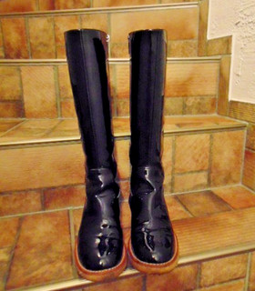 FLIP FLOP original Lack Leder Stiefel schwarz hochwertig selten Gr. 39