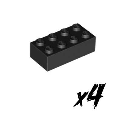 4X LEGO 3001    Stein 2x4   schwarz   black