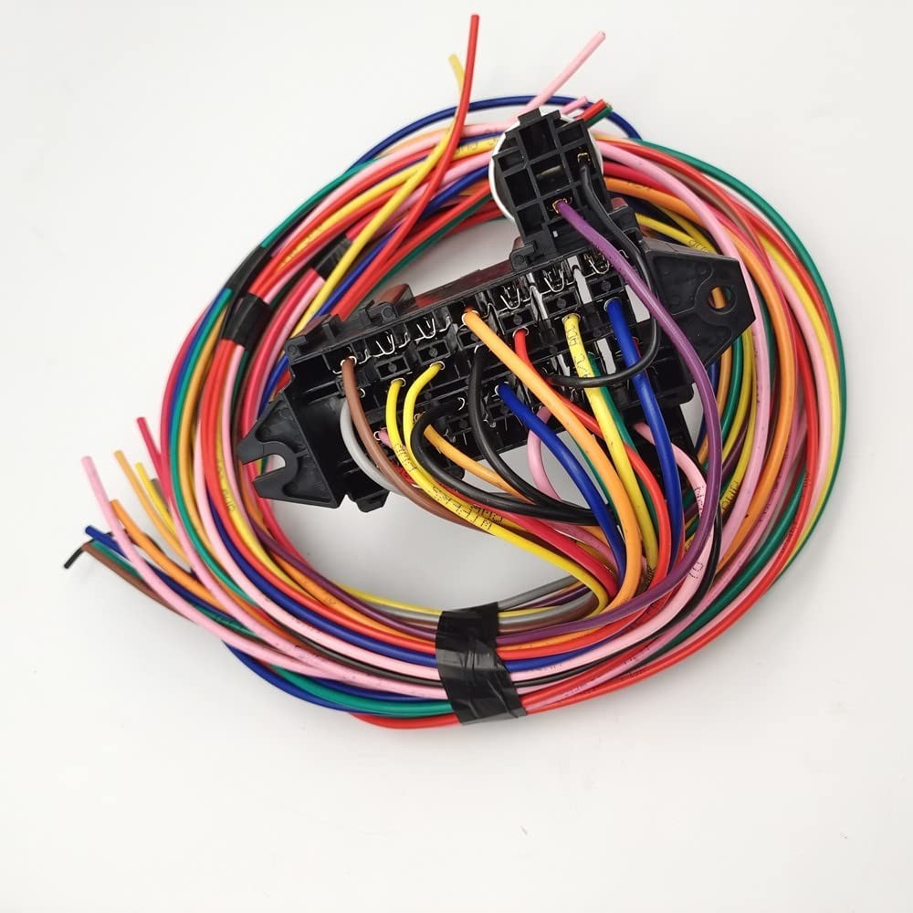 Wiring Harness 14 Circuit Universal,Circuit Wiring Harness Kit 14 Fuse for Stree