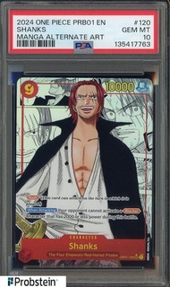 2024 One Piece PRB01 Manga Alt Art #120 Shanks PSA 10 GEM MINT