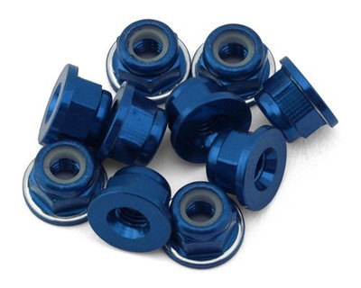 Avid RC 3mm Ringer Flanged Aluminum Locknut (Blue) (10) [AVD10100-BLU]