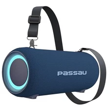  Portabletooth Speakers 40W Peak Loud Stereo Sound, Passive Radiators-Deep Blue