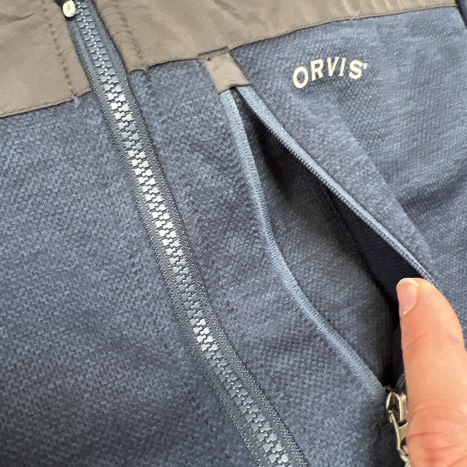 Orvis Men’s Medium Basic Jacket Coat Navy Blue/gr… - image 4