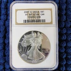 2001-W Proof American Silver Eagle -1 Troy oz. .999 Silver NGC PF 69 Ultra Cameo