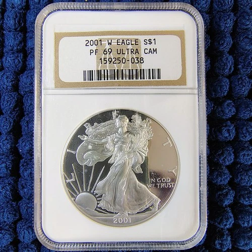 2001-W Proof American Silver Eagle -1 Troy oz. .999 Silver NGC PF 69 Ultra Cameo