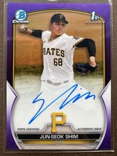 2023 Bowman Chrome - Prospect Autographs Jun-Seok Shim #CPA-JSH Purple Refractor