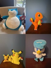 Brand NEW Lot Of 6 14 Pok mon Plush Pikachu Snorlax Charmander Ducklett Round1