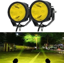 Led Round Yellow Driving Fog Lights Offroad Spot Beam