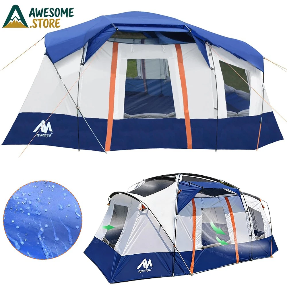 8-10 Person Portable Camping Tent Waterproof Family Shelter w/ Removable Rainfly
Opens in a new wind