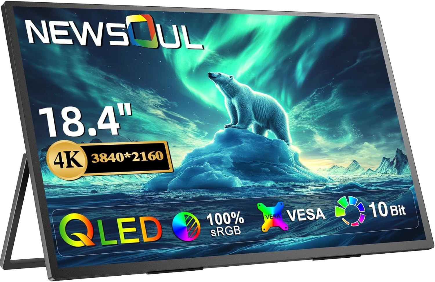Newsoul QLED 18.4 Inch 4K UHD Portable Monitor for Laptop/Phone/Gaming - tester