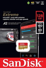 SanDisk Extreme 128GB Class 10 microSDXC UHS-1 Memory Card 160MB/s A2