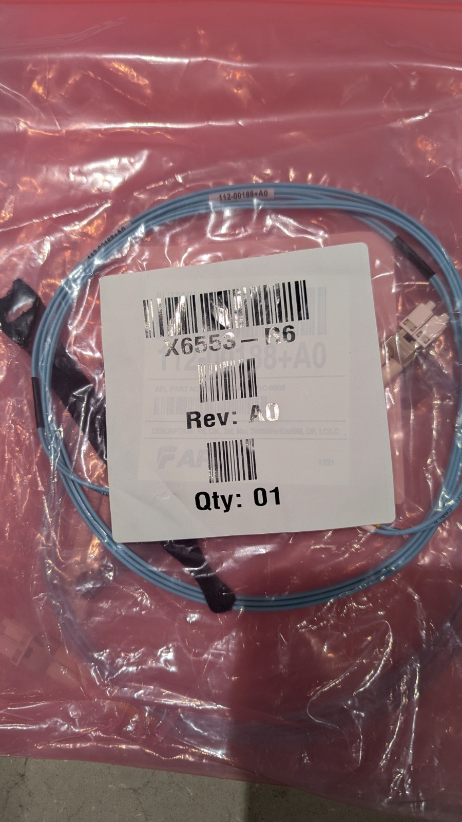 AFL Fibre Optic Patch Cable LC-LC Duplex 2m OM3 50/125 Multimode - New