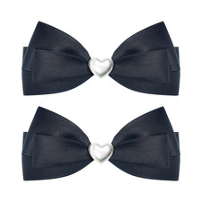 2Pcs Black Hair Bows for Girls, Cute Bow Hair Clips for Women, Black Hair Bow wi