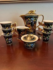 Rutherford Gold Ivy  Versace Porcelain Coffee Service, Tea Set, Italy