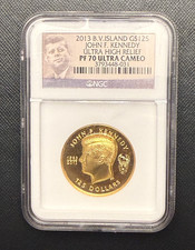 British Virgin Islands 2013 Gold 1 oz $125 NGC PF70UC John F. Kennedy 4496.74 per troy oz