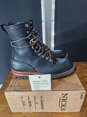  Nicks Boots Overlander 1964 Black Smooth Leather Sz 12.5
