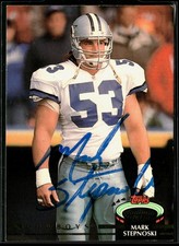 Mark Stepnoski AUTOGRAPH SIGNATURE ON CARD #243 1992 Stadium Club Dallas Cowboys