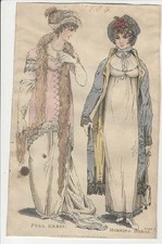 LADY'S MONTHLY MUSEUM    Regency Fashion Plate    MORNING DRESS   NOVEMBER 1804