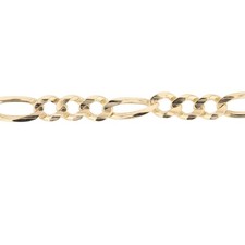 7.7mm Figaro Link Chain 7" Bracelet 10k Yellow Gold 12.61 Grams