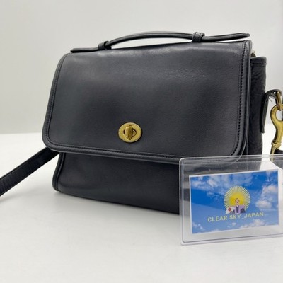 COACH 2way ショルダーバッグ ハンドバッグ ブラック　9870 Coach 9870 Shoulder bag Handbag 2Way Leather nevy Vintage Rare