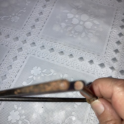 Rancher Farmer Dinner Bell Triangle No Striker Iron Triangle Bell W/Leather Tie - Picture 4 of 7