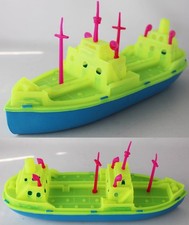 Rare Vintage 70's Greek Plastic Ship Boat 30cm Neon Plaggon Apergis Greece New !