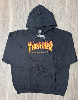Thrasher  Flame Logo Hoodie Black Size XLarge